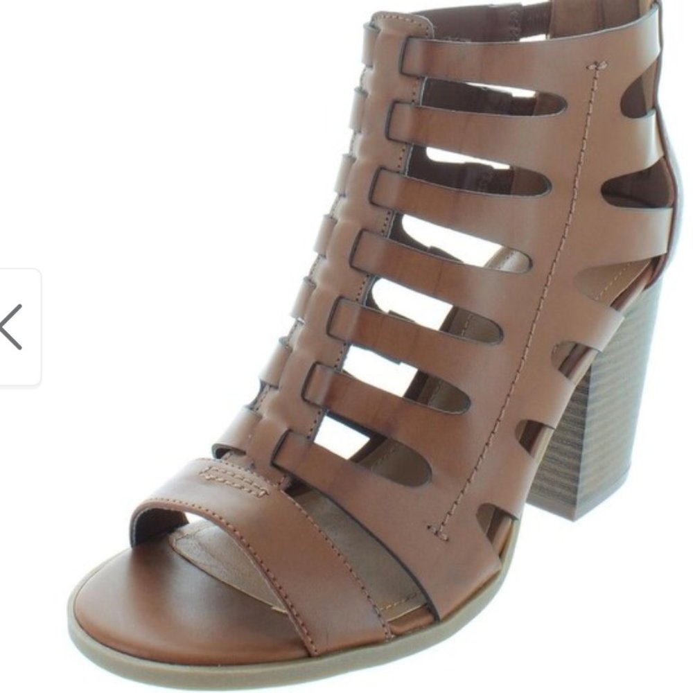 Indigo Rd. Womens Perky Heels Faux Leather Caged 6